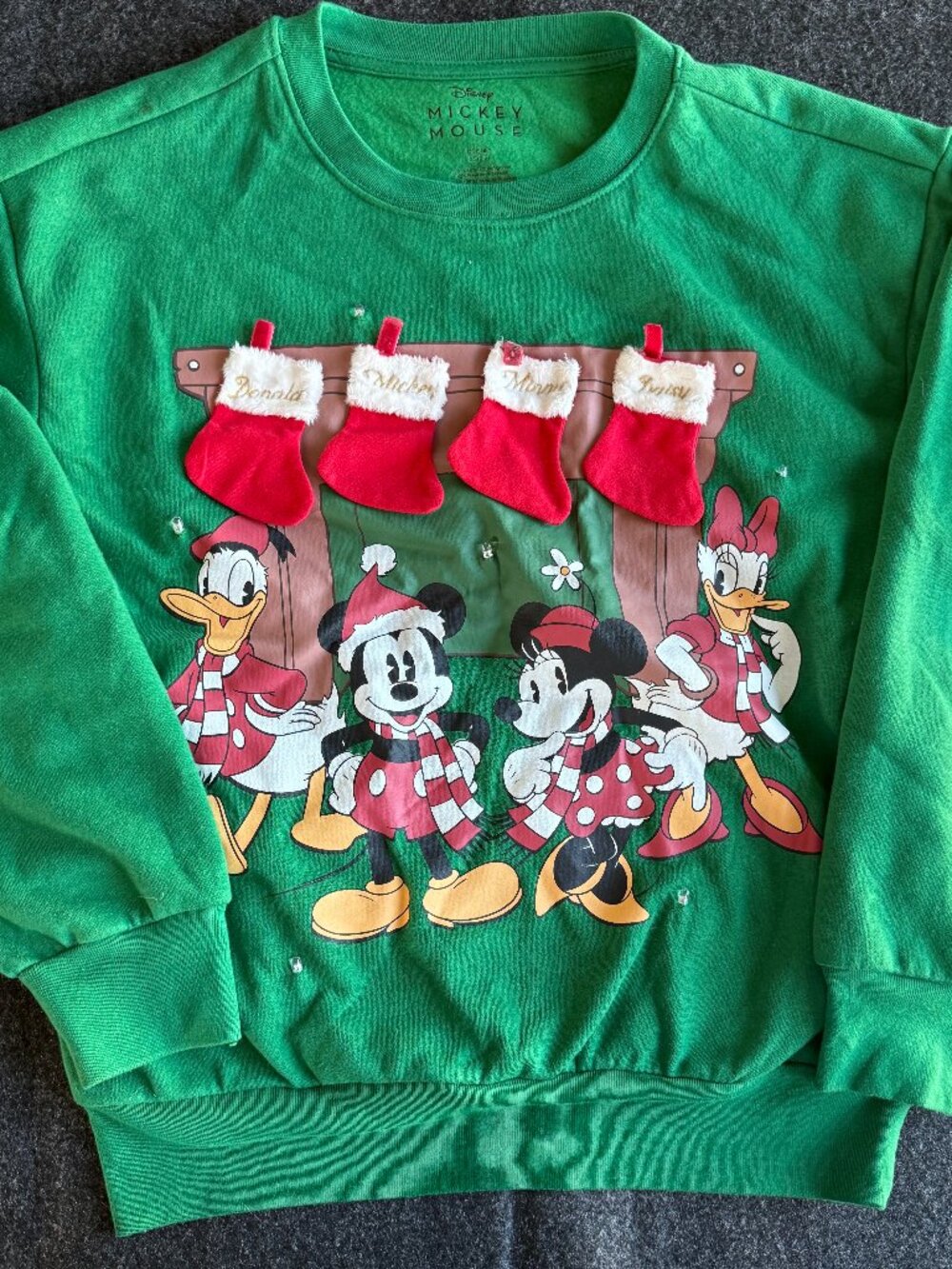 Disney Mickey Minnie Light Up Christmas Sweatshirt XS